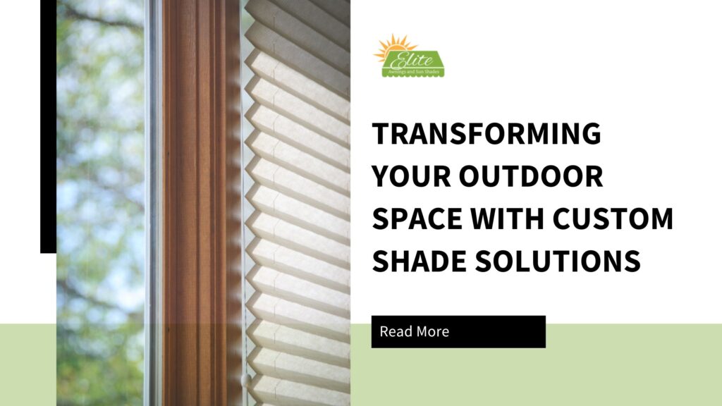 A window shade solution with the business logo, blog title, and read more option.